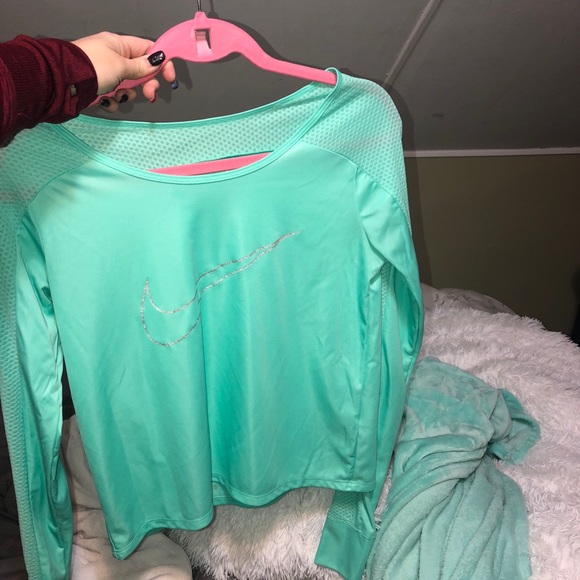 Nike Teal running or gym top